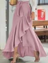 Elegant High Waist Mermaid Skirt With Lace Belt  Irregular Hem Fishtail Midi Skirt For Women 2