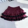 Purple Y2K Fluffy Cake Mini Skirt With White Lace Trim  Sweet Lolita ALine Pleated Skirt 8