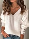 ComfortEase Plus Size VNeck Sweater  Soft Ribbed Knit Oversized Pullover For Women 7