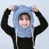 CozyBear Kids Winter Hat With Scarf Hood  Plush Bear Hat For Toddlers  Babies 1