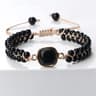 Black Onyx Obsidian Bracelet For Men  Women  Adjustable Braided Handmade Prayer Bracelet 7