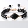 Black Onyx Obsidian Bracelet For Men  Women  Adjustable Braided Handmade Prayer Bracelet 8