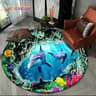 3D Ocean Illusion Dolphin Rug  NonSlip Underwater Area Rug For Living Room  Bedroom Decor 1