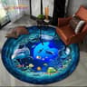 3D Ocean Illusion Dolphin Rug  NonSlip Underwater Area Rug For Living Room  Bedroom Decor 4
