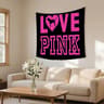 Love Pink Pink Tapestry Wall Hanging Tapestry For Bedroom Dorm And Aesthetic Room Decor 6