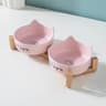 Elevated Ceramic Double Pet Feeder Set For Cats  Small Dogs 7