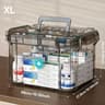 Clear Medicine Organizer Storage Box With Removable Tray And Portable First Aid Storage 7