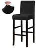 Jacquard Stretch Bar Stool Chair Cover Washable Short Back Slipcover 7