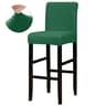 Jacquard Stretch Bar Stool Chair Cover Washable Short Back Slipcover 10