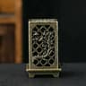 Square Vertical Zinc Alloy Incense Burner With Chinese Plum Design 8