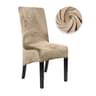 Large Velvet Stretch Dining Chair Cover For High Back Chairs 6