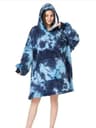 Cozy Oversized Flannel Wearable Blanket Hoodie With Large Pocket 2