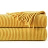 Battilo Green Plaid Chenille Knit Throw Blanket With Tassels For Couch And Bed 10