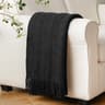 Caramel Geometric Knit Throw Blanket With Fringe For Couch And Bed 16