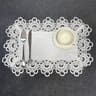 White Embroidered Lace Placemats Set Of 2  Elegant Rectangle Dining Table Mats 6