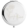 Personalized Floral Engraved Compact Mirror Wedding And Bridesmaid Gift 8