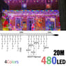 Waterproof LED Icicle Curtain Lights 200 To 480 LED 8 Modes For Indoor Outdoor Decor 12