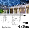 Waterproof LED Icicle Curtain Lights 200 To 480 LED 8 Modes For Indoor Outdoor Decor 11