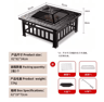 Outdoor Stove Grill Set Tea Brewing And Barbecue Heating Table With Grill Rack 16