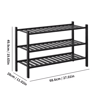 2 To 3 Tier Stackable Bamboo Shoe Rack Freestanding Entryway And Closet Organizer Black 2