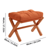 Folding Bamboo Leg Upholstered Foot Stool Soft Pad Ottoman For Living Room Desk Vanity Brown 1