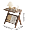Mid Century Boho Rattan Bamboo Side Table Acrylic Coffee Table Record Player Stand 2