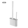 Silicone Toilet Brush Set  Flat Head Flexible WallMounted Toilet Bowl Cleaner 1