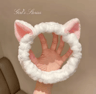 Cute Cat Coral Plush Hairband  Soft Bow Headband For Makeup  Face Washing 2