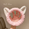 Cute Cat Coral Plush Hairband  Soft Bow Headband For Makeup  Face Washing 4