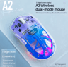 A2 Transparent Digital Display RGB Bluetooth Mouse Wireless Dual Mode Connection Win Mac 2