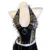 Spiked Gothic Punk Tank  Y2K Grunge PU Leather Alternative Top For Women 1