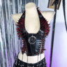 Spiked Gothic Punk Tank  Y2K Grunge PU Leather Alternative Top For Women 3