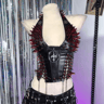 Spiked Gothic Punk Tank  Y2K Grunge PU Leather Alternative Top For Women 4