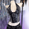 Spiked Gothic Punk Tank  Y2K Grunge PU Leather Alternative Top For Women 12