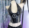 Spiked Gothic Punk Tank  Y2K Grunge PU Leather Alternative Top For Women 15