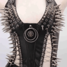 Spiked Gothic Punk Tank  Y2K Grunge PU Leather Alternative Top For Women 18