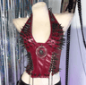 Spiked Gothic Punk Tank  Y2K Grunge PU Leather Alternative Top For Women 9