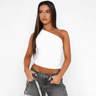 One Shoulder Backless Slim Tank  Candy Color Sexy Summer Top For Women 3