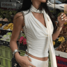 Womens VNeck Slim Tank Top Knitted Bandage Streetwear Camisole 1