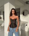 2025 Lace Backless Tank Top Slash Neck Single Breasted Vest 2