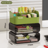 3 Layer Desk Organizer With Drawers For Office And School Supplies 1