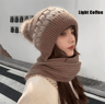 CozyShield Knitted Scarf Beanie  Womens Winter Ear Protection Beanie Hat  Neck Warmer 6