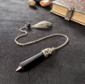MysticChain Obsidian Pendulum Necklace  Vintage Black Obsidian Pendant For Divination 1