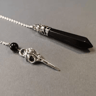MysticChain Obsidian Pendulum Necklace  Vintage Black Obsidian Pendant For Divination 2