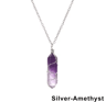 AmoraGem Amethyst Crystal Necklace  Elegant Wire Wrapped Crystal Pendant Hexagonal Stone 7