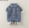 Denim Velvet Baby Winter Romper  Thick Warm Snowsuit For Newborns 1