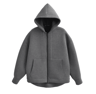 HH Autumn Women Gray Jacket With Hood Long Sleeve Big Pocket Zipper Jacket Coat Woman Loose Casual  1