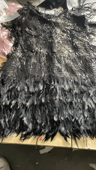 Colorful Sequin Patchwork Dress Feather Sleeveless Summer Party Dress 5