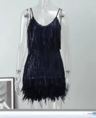 Colorful Sequin Patchwork Dress Feather Sleeveless Summer Party Dress 7