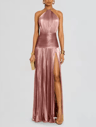 Luxurious Corset Party Dress Off Shoulder Slit Celebrity Evening Gown 2